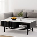 Artiss Coffee Table Drawer Storage Shelf Black - RnR Galore