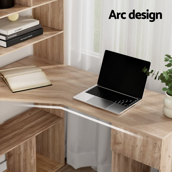 Artiss Computer Desk Bookshelf Drawer Cabinet Oak 120CM - RnR Galore