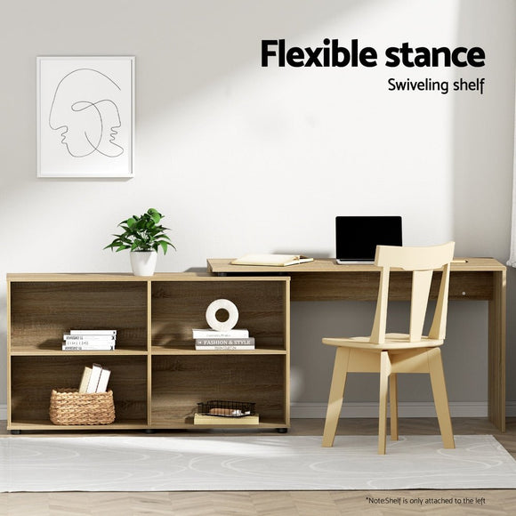 Artiss Computer Desk Bookshelf Oak 130CM - RnR Galore
