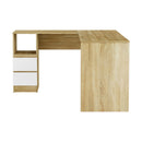 Artiss Computer Desk Drawer Cabinet L - Shape Oak 136CM - RnR Galore