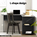 Artiss Computer Desk Shelf L - Shape Black 136CM - RnR Galore