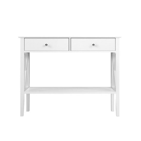 Artiss Console Table 2 Drawers 100CM White Chole - RnR Galore