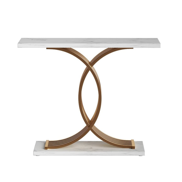 Artiss Console Table Marble Effect White&Gold - RnR Galore