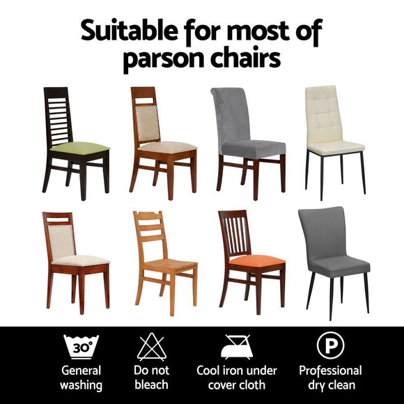 Artiss Dining Chair Covers 6x Slipcovers Spandex Stretch Banquet Party Dark Grey - RnR Galore