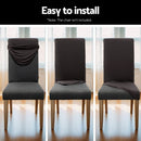 Artiss Dining Chair Covers 6x Slipcovers Spandex Stretch Banquet Party Dark Grey - RnR Galore