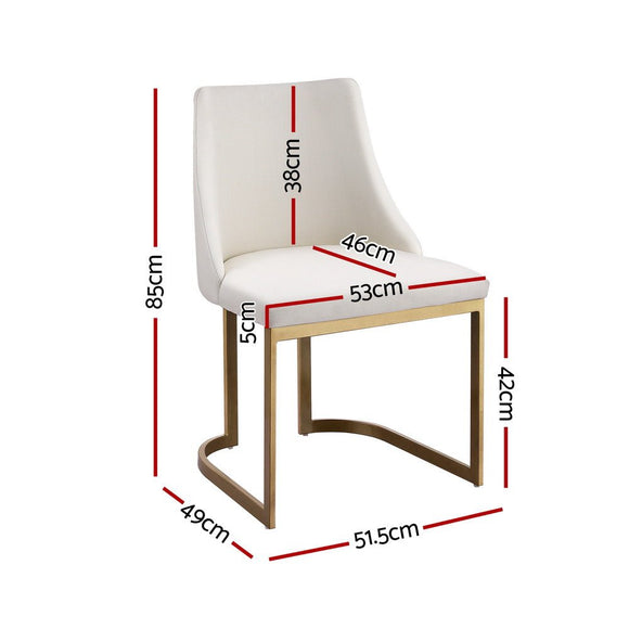 Artiss Dining Chairs Set of 2 Linen Fabric Frame Beige - RnR Galore