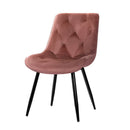 Artiss Dining Chairs Set of 2 Velvet Diamond Tufted Pink - RnR Galore