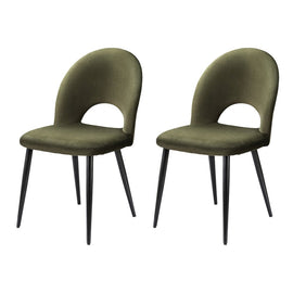 Artiss Dining Chairs Set of 2 Velvet Hollow Green - RnR Galore