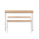 Artiss Dining Table and Chairs Set 3PCS Metal Desk Bench Sets Kitchen Furniture - RnR Galore