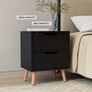 Artiss Double Bed Frame and Bedside Table Set Boucle Beige with Headboard Black Nightstand - RnR Galore