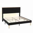 Artiss Double Bed Frame Upholstered Adjustable Headboard Mood Lighting Heavy Duty Black Velvet - RnR Galore