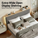 Artiss Double Bed Frame Upholstered Adjustable Headboard Mood Lighting Heavy Duty Grey Velvet - RnR Galore