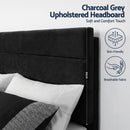 Artiss Double Bed Frame Upholstered Platform Base with Geometric Headboard Black Velvet - RnR Galore