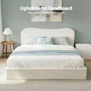 Artiss Double Bed Frame with Gaslift Storage Wooden Platform Mattress Base Boucle Upholstered White - RnR Galore