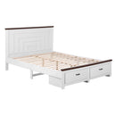Artiss Double Wooden Bed Frame with 2 Drawer Platform Bed with 108cm Solid High Headboard White Bed Base for Bedroom Easy Assembly - RnR Galore