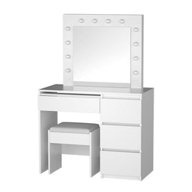 Artiss Dressing Table Set Stool 12 Led Bulbs White - RnR Galore