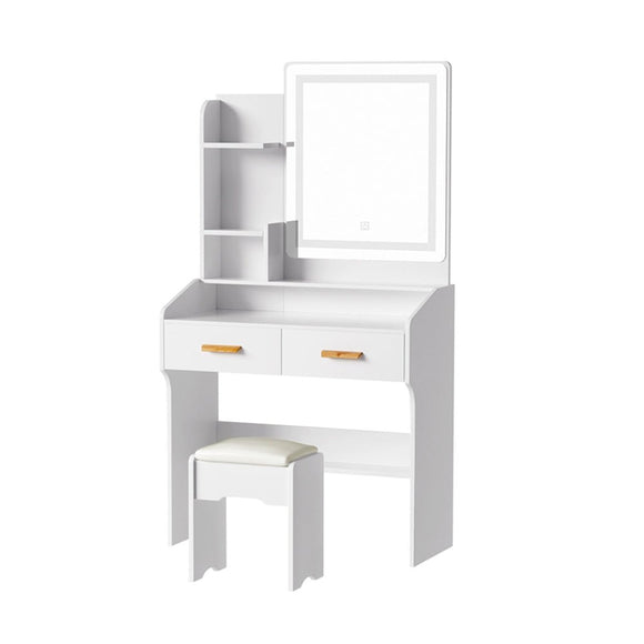 Artiss Dressing Table Set Stool Led White Doria - RnR Galore