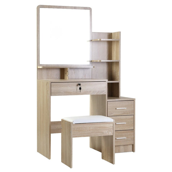 Artiss Dressing Table Stool Set 4 Drawers Oak - RnR Galore