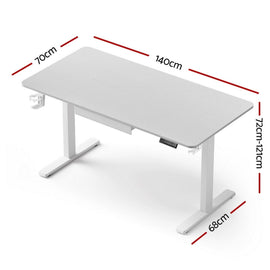 Artiss Electric Standing Desk 140cm Adjustable Height Motorised Home Office Desk Drawer - RnR Galore