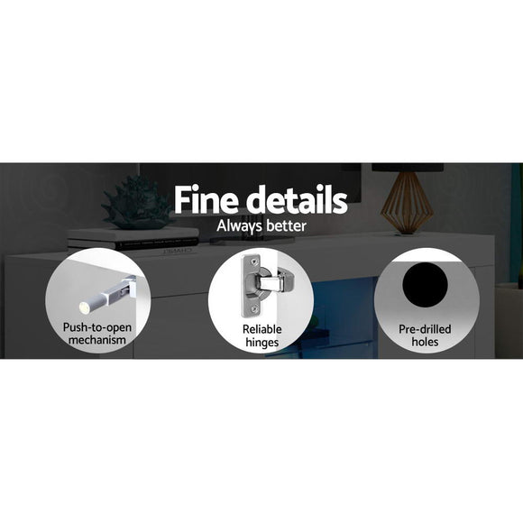 Artiss Entertainment Unit TV Cabinet LED 160cm White Bobi - RnR Galore