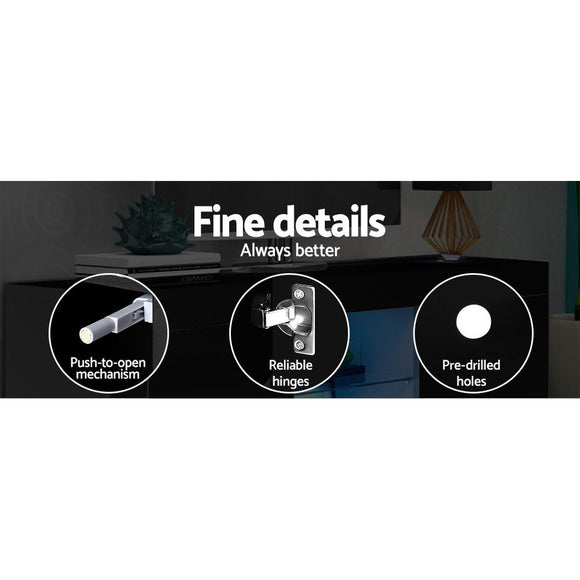 Artiss Entertainment Unit TV Cabinet LED 180cm Black Bobi - RnR Galore