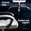Artiss Executive Office Chair Leather Footrest White - RnR Galore