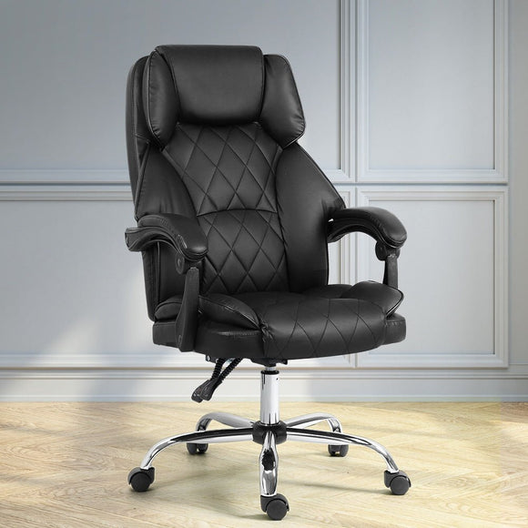 Artiss Executive Office Chair Leather Recliner Black - RnR Galore