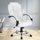 Artiss Executive Office Chair Leather Tilt White - RnR Galore