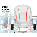 Artiss Executive Office Chair Leather Tilt White - RnR Galore