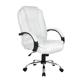 Artiss Executive Office Chair Leather Tilt White - RnR Galore