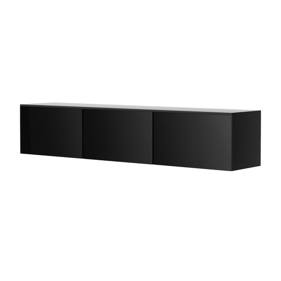 Artiss Floating Entertainment Unit TV Cabinet High Glossy Black 3 Cabinets 200CM - RnR Galore