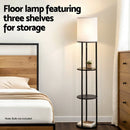 Artiss Floor Lamp 3 Tier Shelf Storage LED Light Stand Home Room Vintage Round - RnR Galore