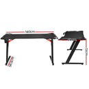 Artiss Gaming Desk Computer Desks LED Light 140CM - RnR Galore