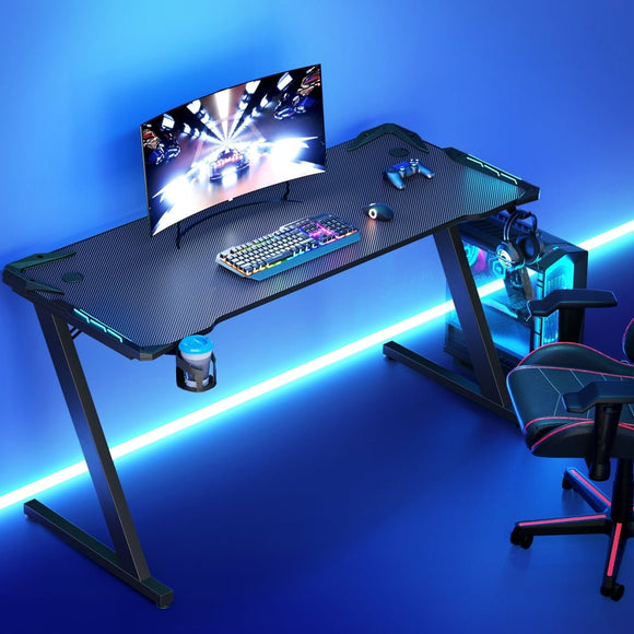 Artiss Gaming Desk Computer Desks LED Light 140CM - RnR Galore