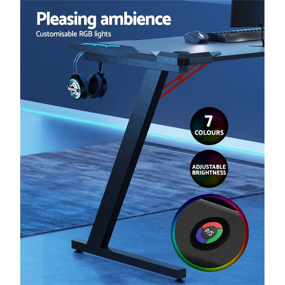 Artiss Gaming Desk Computer Desks LED Light 140CM - RnR Galore