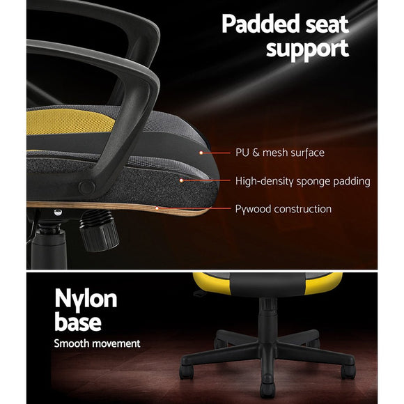 Artiss Gaming Office Chair Computer Executive Racing Chairs High Back Yellow - RnR Galore