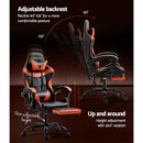 Artiss Gaming Office Chair Executive Computer Leather Chairs Footrest Orange - RnR Galore