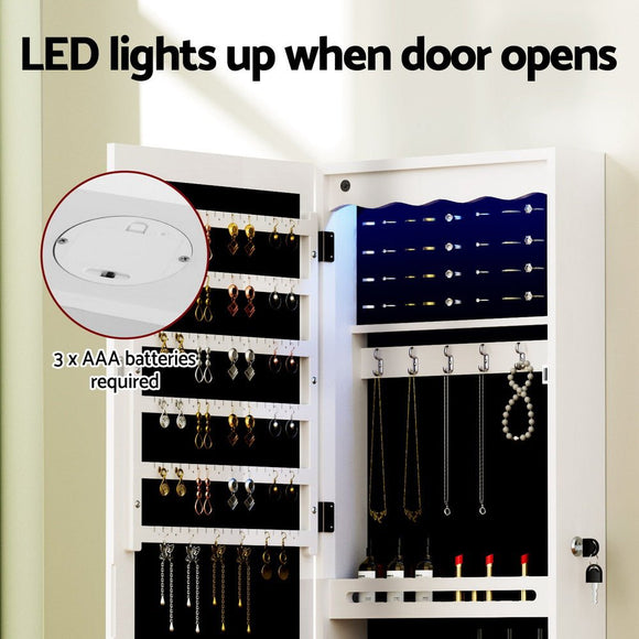 Artiss Jewellery Cabinet LED Mirror Lockable - RnR Galore