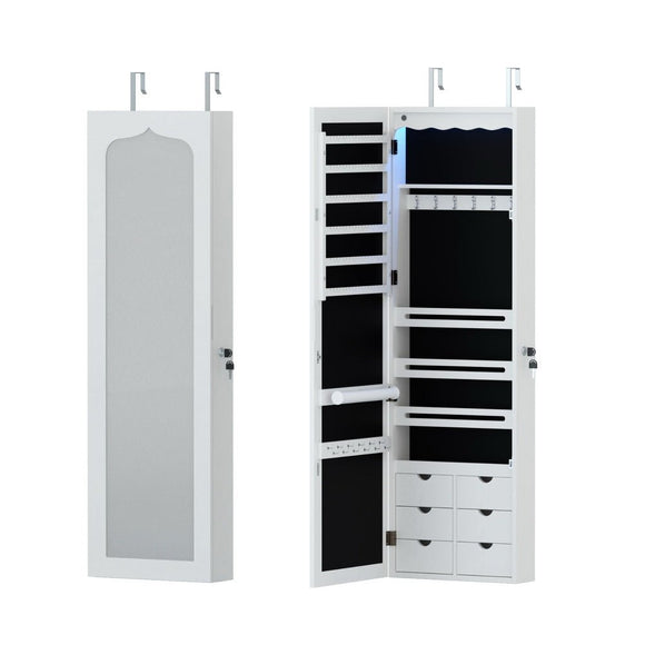 Artiss Jewellery Cabinet LED Mirror Lockable - RnR Galore