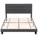 Artiss King Bed Frame Upholstered Platform Base with Geometric Headboard Charcoal Grey Linen Wood Slats for Modern Bedroom Furniture Home Decor - RnR Galore