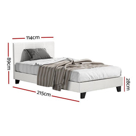 Artiss King Single Bed Set with BedStory Hybrid Mattress Upholstered Platform White Boucle Fabric - RnR Galore