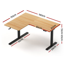 Artiss L - Shape Electric Standing Desk Sit Stand Up Height Adjustable Motorised - RnR Galore