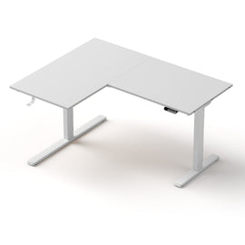 Artiss L - Shape Standing Desk Sit Stand Up Height Adjustable Electric Motorised White - RnR Galore