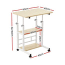 Artiss Laptop Desk Height Adjustable Mobile Workstation Computer Desks 60CM - RnR Galore