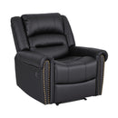 Artiss Leather Manual Recliner Chair with USB Charge Port, Overstuffed Armchair Sofa for Living Room and Nursery, Asjustable Theater Reclining Lounge with Comfortable Wide Seat, 150kg Capacity, Black - RnR Galore