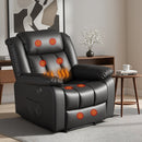 Artiss Manual Massage Recliner Chair for Living Room, Leather Sofa Lounge Reclining Chair with 2 USB Port, 160° Recline Reading Chair with 20CM Wide Armrests, 8 Point Vibration & Lumbar Heat, Black - RnR Galore