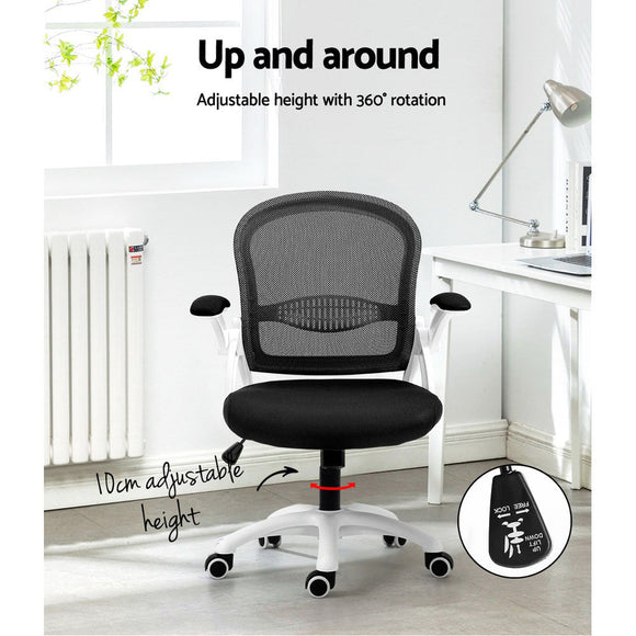 Artiss Mesh Office Chair Mid Back Black - RnR Galore