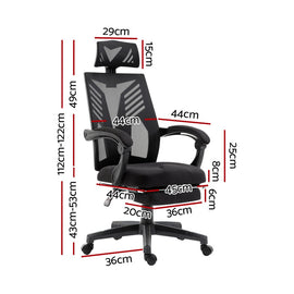 Artiss Mesh Office Chair Recliner Black - RnR Galore