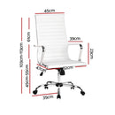Artiss Office Chair Conference Chairs PU Leather High Back White - RnR Galore