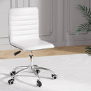 Artiss Office Chair Conference Chairs PU Leather Low Back White - RnR Galore